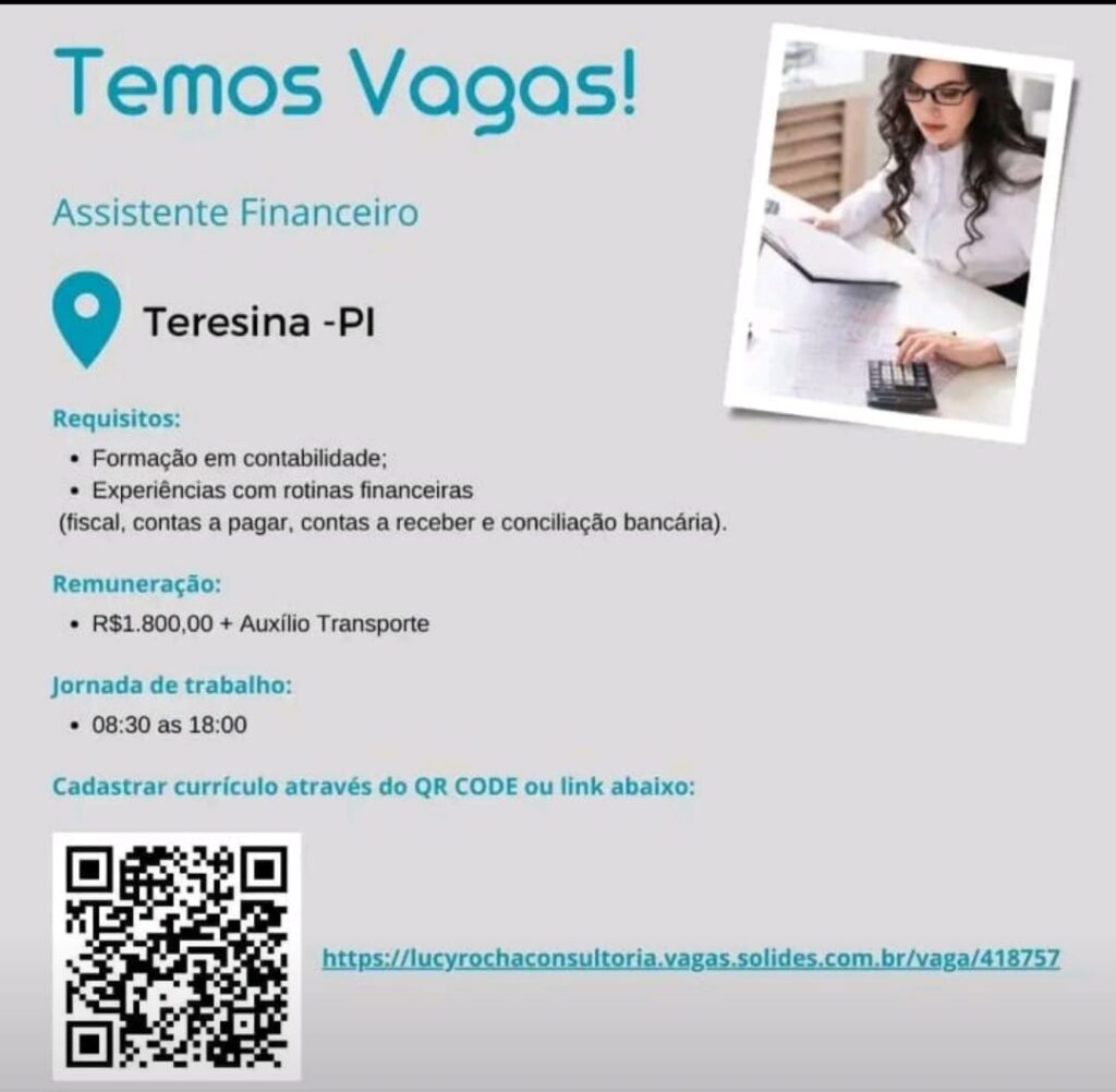 Vaga para Assistente Financeiro