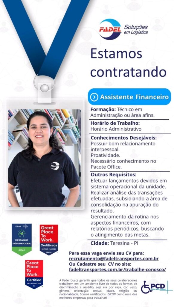 Vaga para Assistente Financeiro