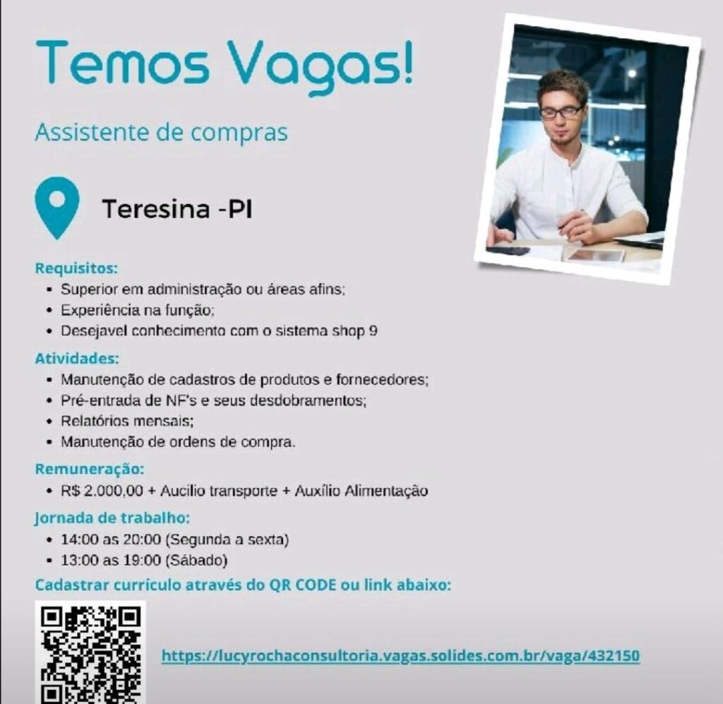 Vaga para Assistente de Compras