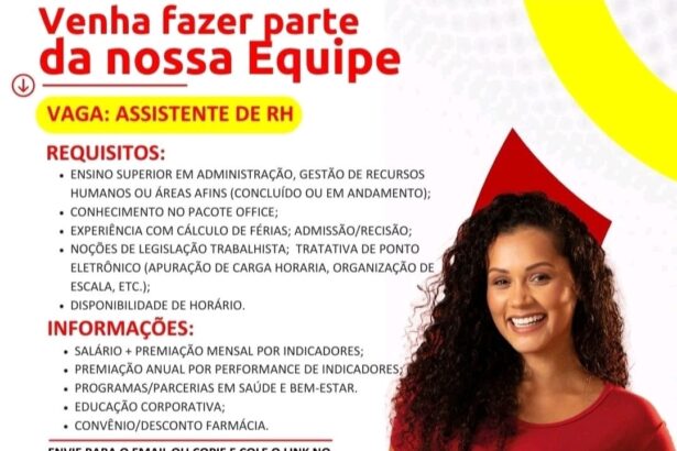 Vaga para Assistente de RH