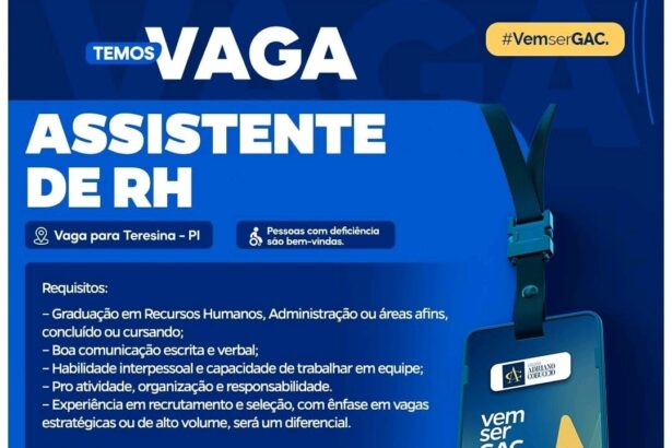 Vaga para Assistente de RH