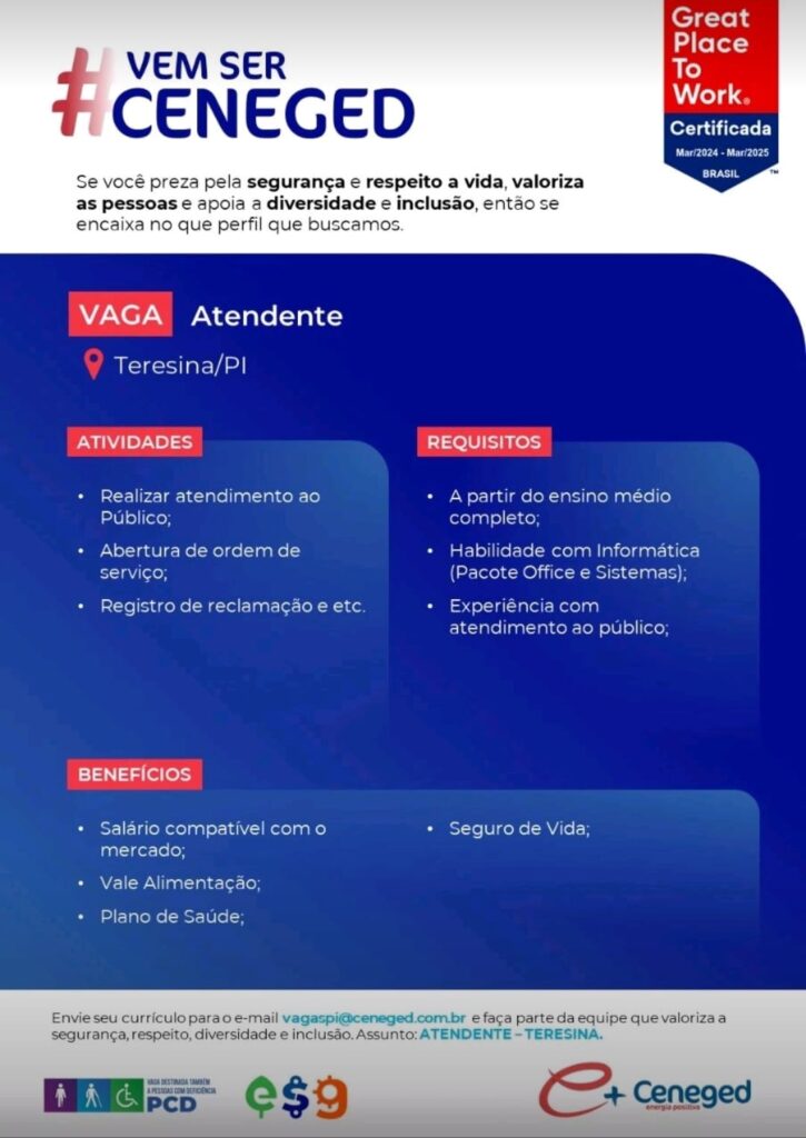 Vaga para Atendente