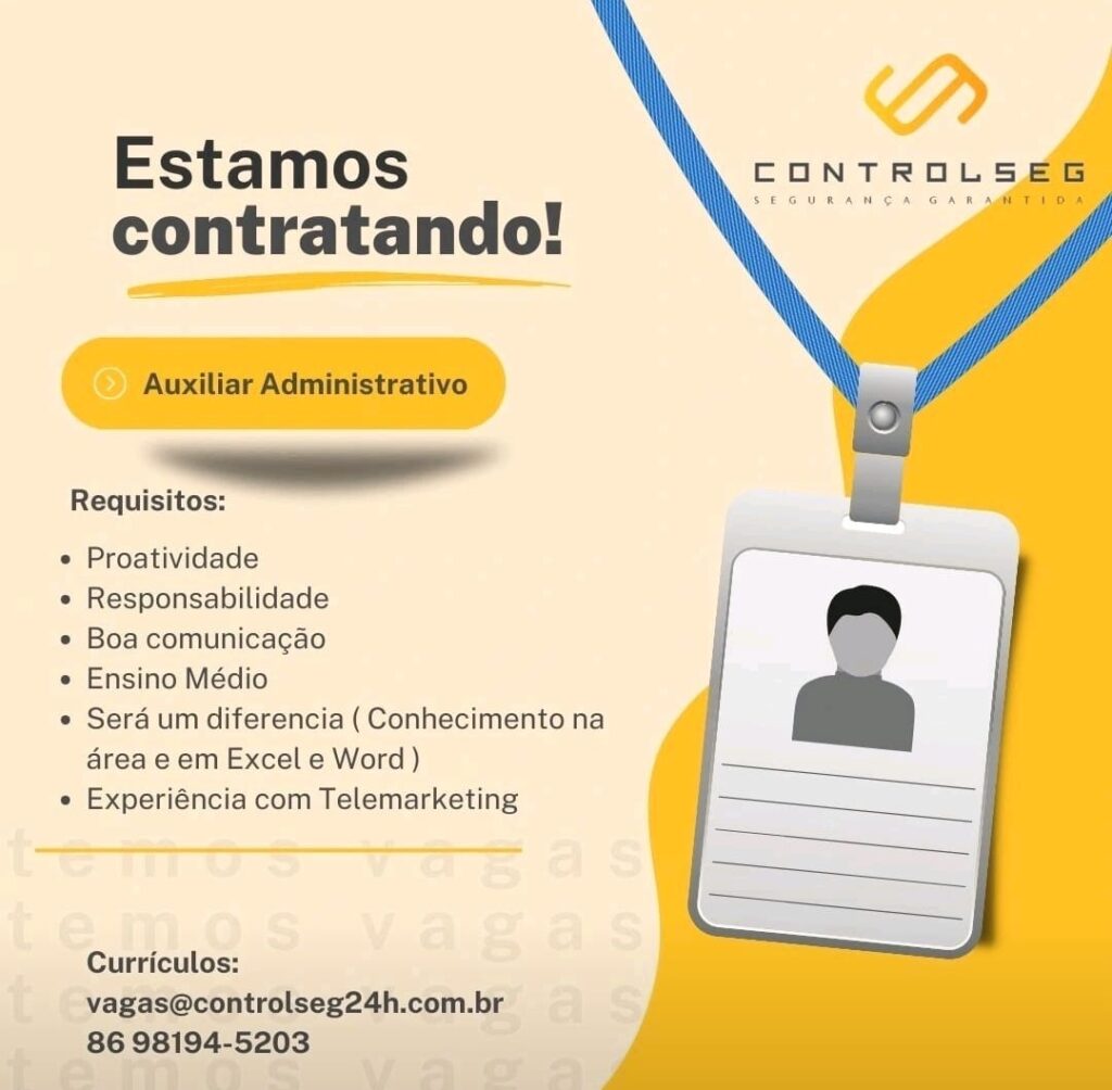 Vaga para Auxiliar Administrativo