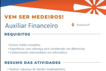 Vaga para Auxiliar Financeiro