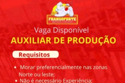 Vaga para Auxiliar de Produção