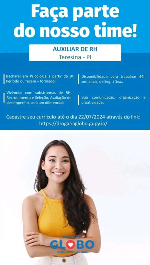 Vaga para Auxiliar de RH