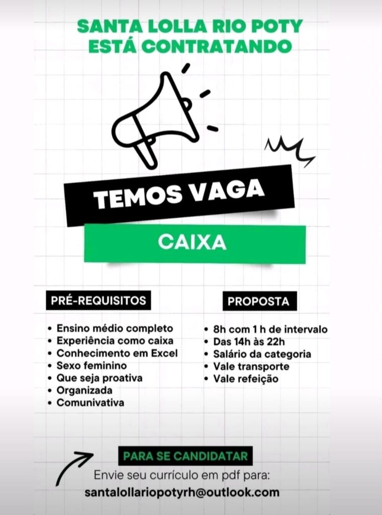 Vaga para Caixa