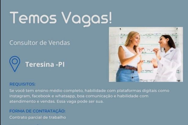 Vaga para Consultor de Vendas