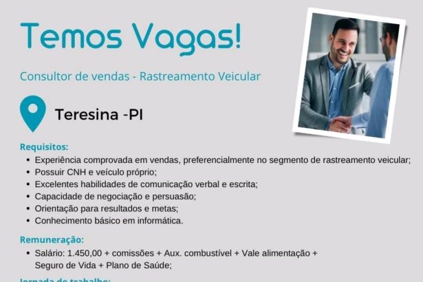 Vaga para Consultor de Vendas em Teresina