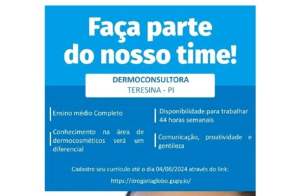 Vaga para Dermoconsultora