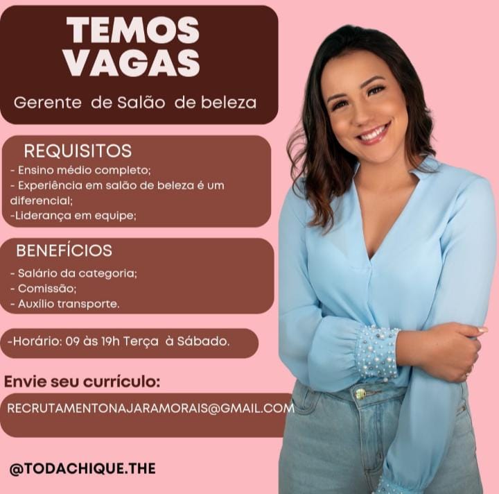 Vaga para Gerente de Salão de Beleza