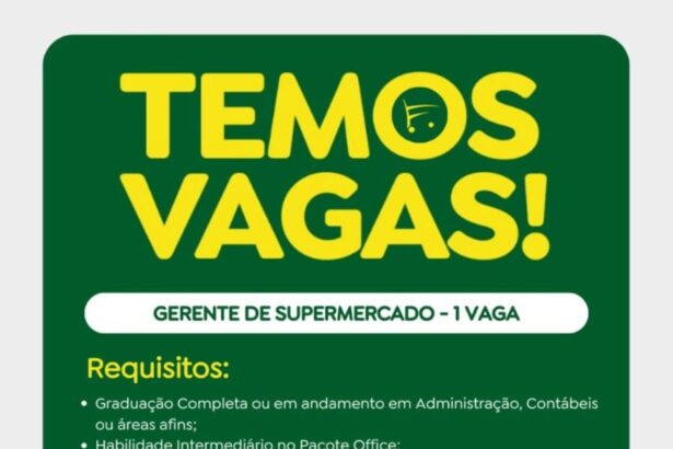 Vaga para Gerente de Supermercado