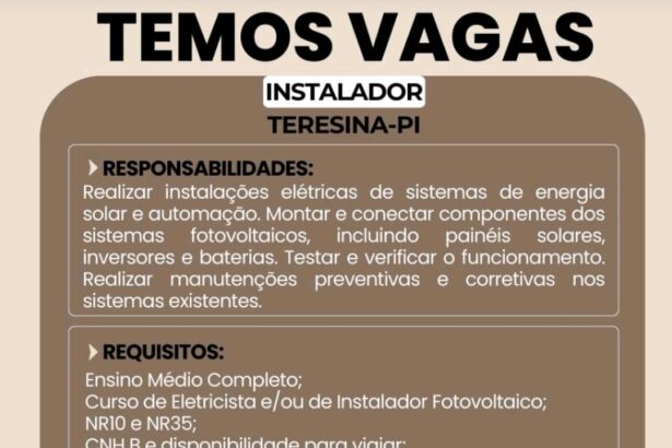 Vaga para Instalador
