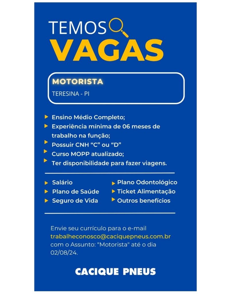 Vaga para Motorista