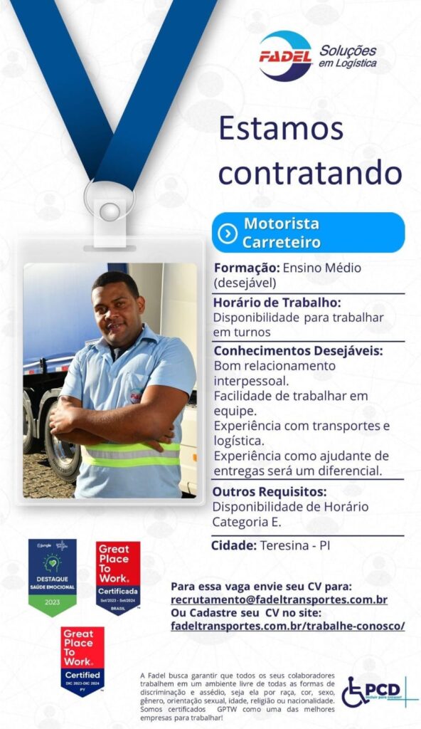 Vaga para Motorista Carreteiro