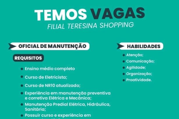 Vaga para Oficial de Manutenção