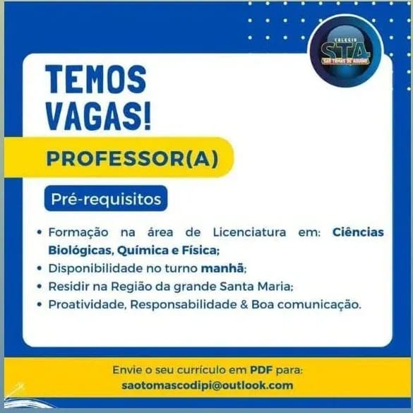 Vaga para Professor(a)