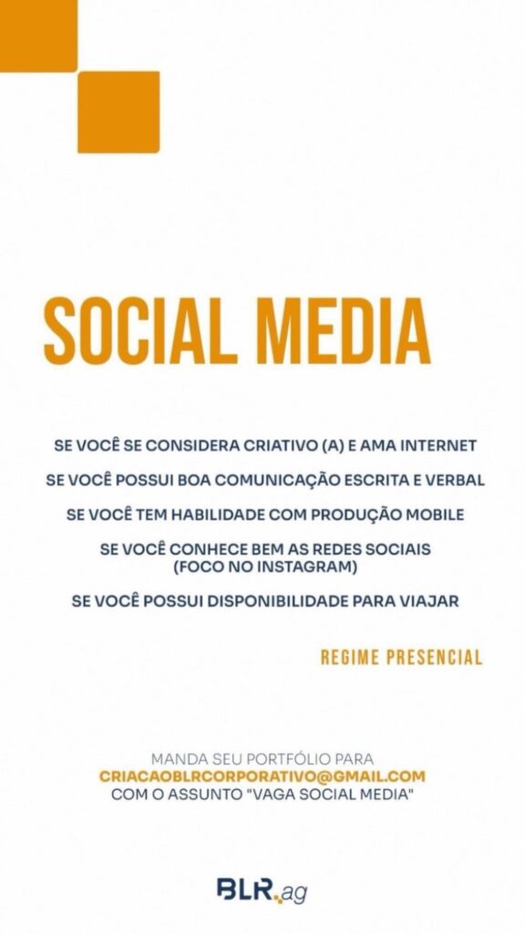 Vaga para Social Media