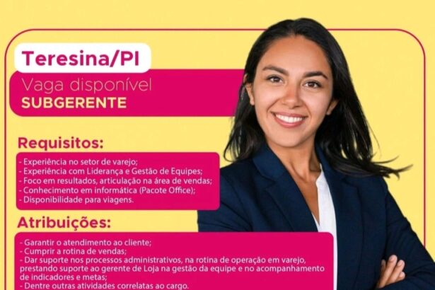 Vaga para Subgerente