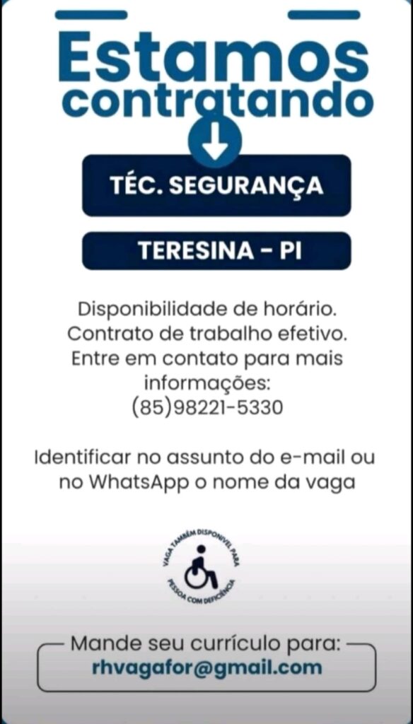 Vaga para Técnico em Segurança