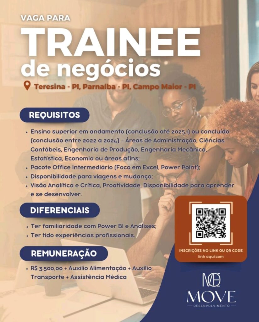 Vaga para Trainee de Negócios