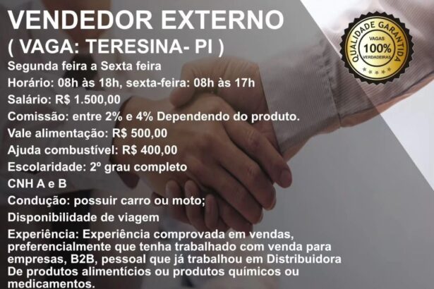 Vaga para Vendedor Externo