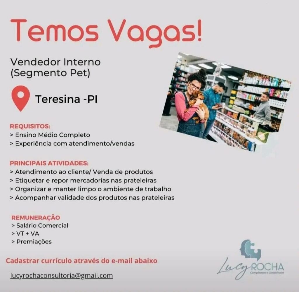 Vaga para Vendedor Interno