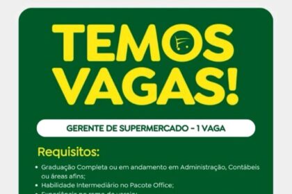 Vaga para Gerente de Supermercado