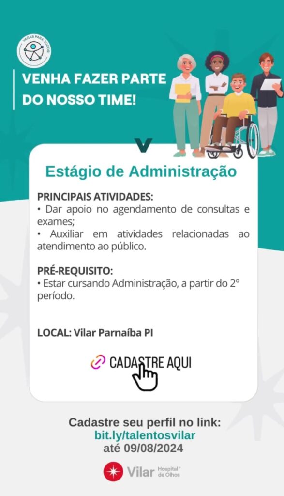 Vaga de Estágio para Administração