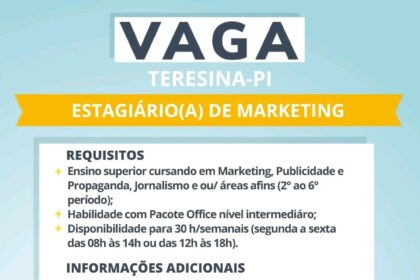 Vaga de Estágio para Marketing