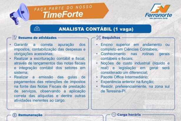Vaga para Analista Contábil