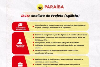 Vaga para Analista de Projeto