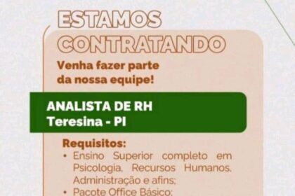 Vaga para Analista de RH