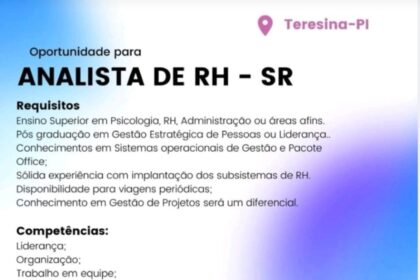 Vaga para Analista de RH