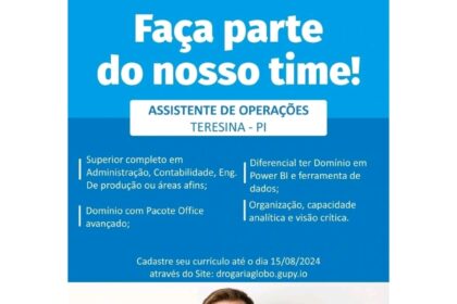 Vaga para Assistente de Operações