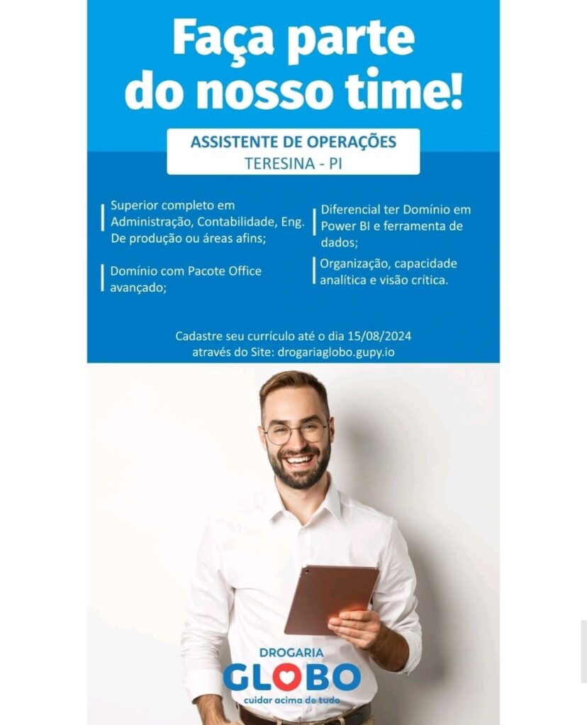 Vaga para Assistente de Operações