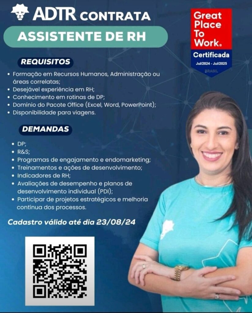 Vaga para Assistente de RH