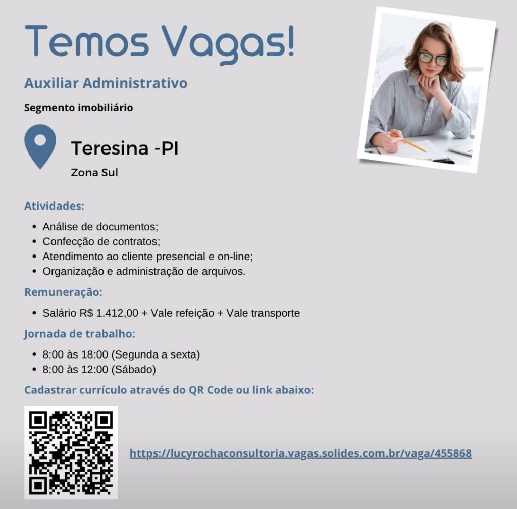 Vaga para Auxiliar Administrativo