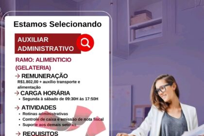 Vaga para Auxiliar Administrativo