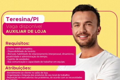 Vaga para Auxiliar de Loja