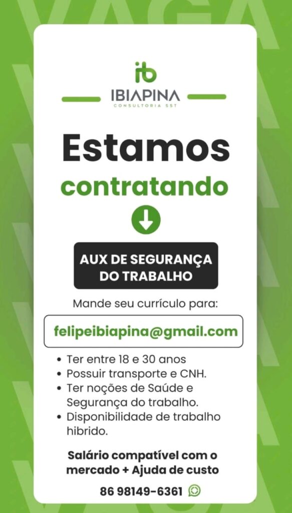 Vaga para Auxiliar de Segurança do Trabalho