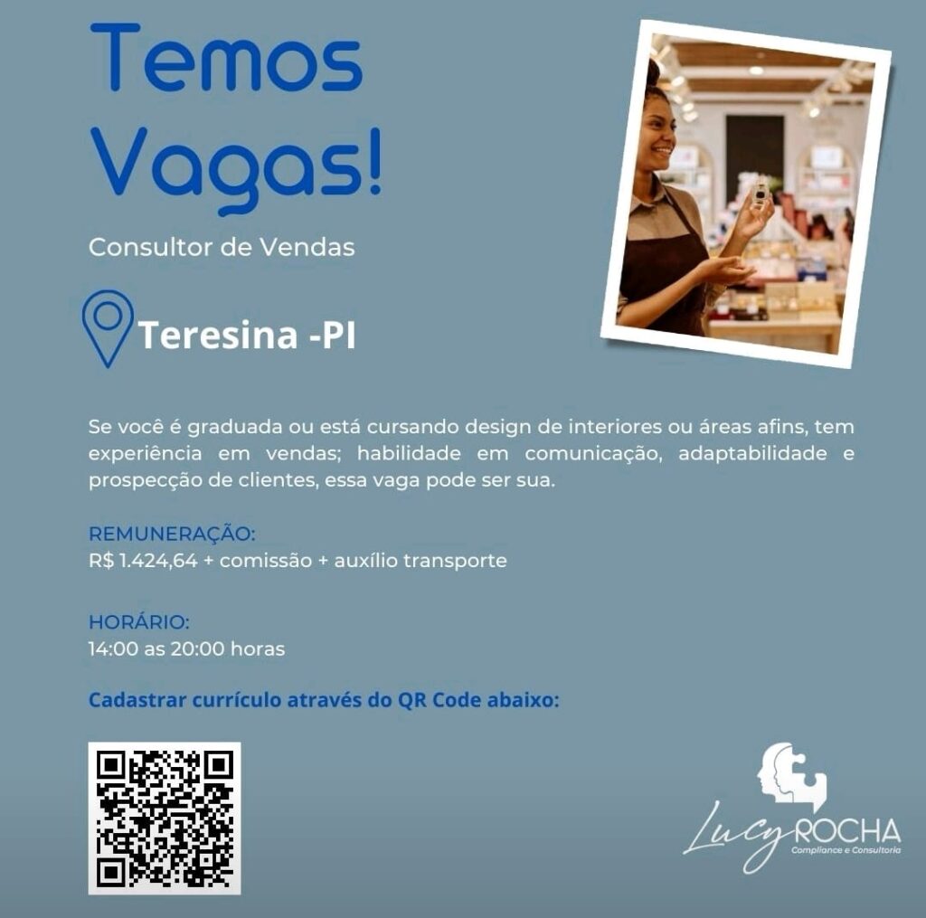 Vaga para Consultor de Vendas