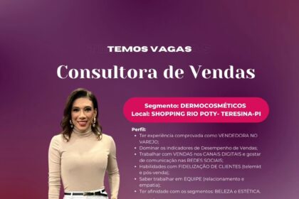 Vaga para Consultora de Vendas