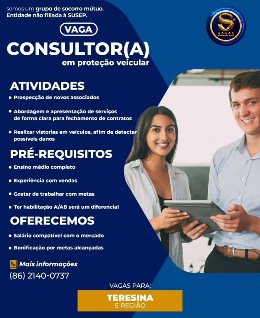 Vaga para Consultor(a) em Proteção Veicular