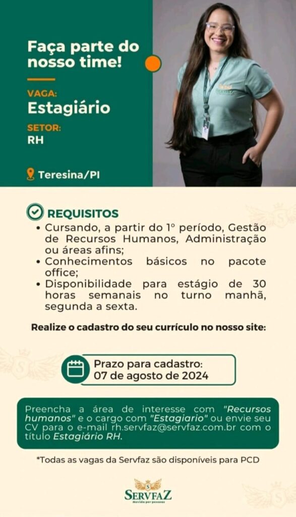 Vaga para Estágio em RH