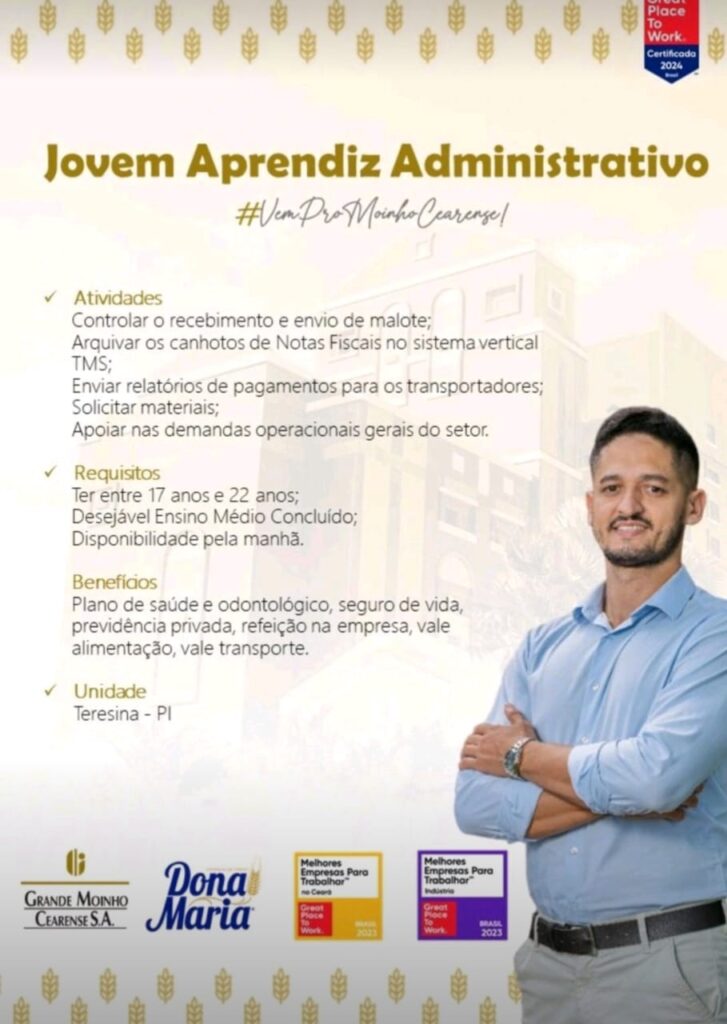 Vaga para Jovem Aprendiz Administrativo