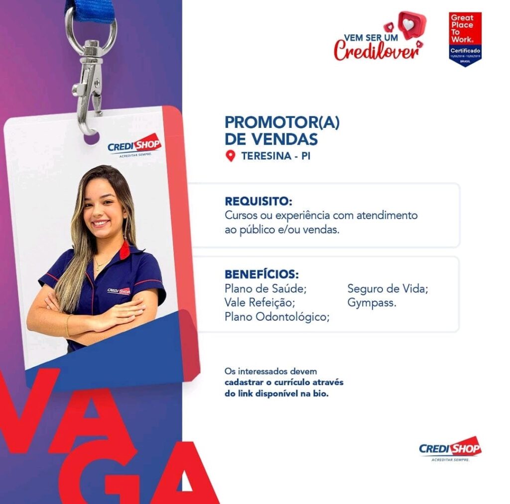 Vaga para Promotor(a) de Vendas