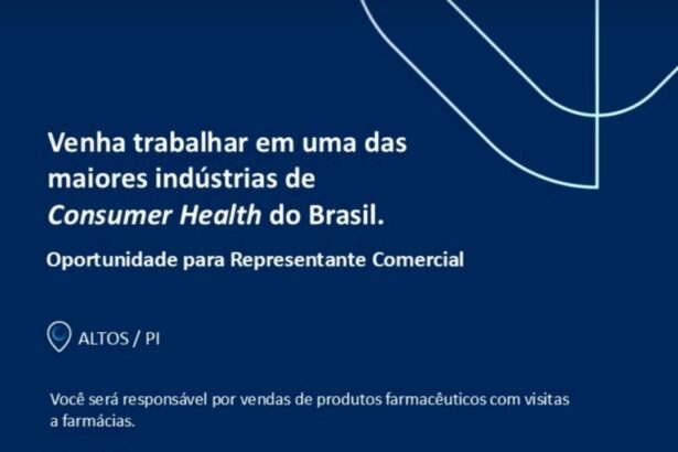 Vaga para Representante Comercial Altos