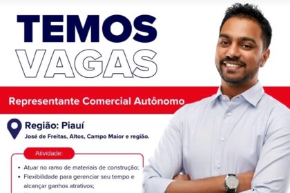 Vaga para Representante Comercial Autônomo em José de Freitas, Altos e Campo Maior