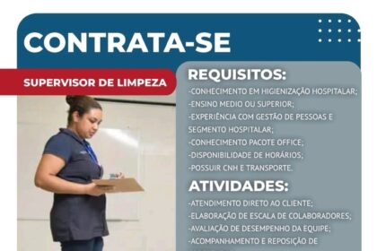 Vaga para Supervisor de Limpeza